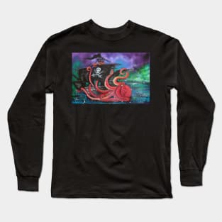 A Pirates Tale - Attack Of The Mutant Octopus Long Sleeve T-Shirt